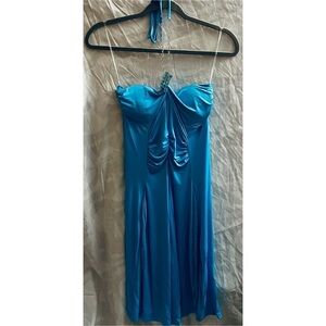 BB Jeans Womens Blue Halter Cocktail Dress Size Large NWT